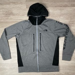 The North Face Mens Fleece Jacket Gray Zip Up Pockets Hoodie XL